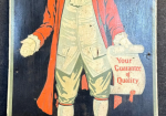 1924 Quaker Mills Oats Cardboard Easel Back Advertising General Store Sign with Attached Document