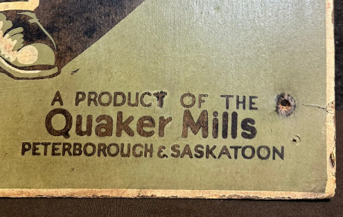 1924 Quaker Mills Oats Cardboard Easel Back Advertising General Store Sign with Attached Document