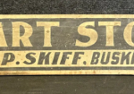 Stewart Stoves Hand Painted Wood Advertising Sign Sold By J.P. Skiff Buskirk NY