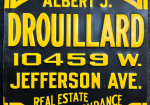 Albert J Drouillard Jefferson Ave Detroit Michigan Real Estate & Insurance SST Embossed Sign