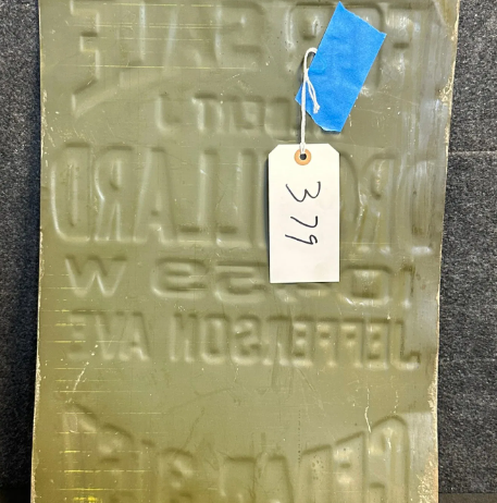 Albert J Drouillard Jefferson Ave Detroit Michigan Real Estate & Insurance SST Embossed Sign