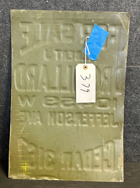 Albert J Drouillard Jefferson Ave Detroit Michigan Real Estate & Insurance SST Embossed Sign