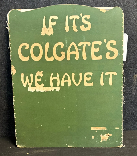 Colgate’s Ribbon Dental Cream Cardboard Tri Fold Sign