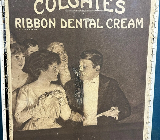 Colgate’s Ribbon Dental Cream Cardboard Tri Fold Sign