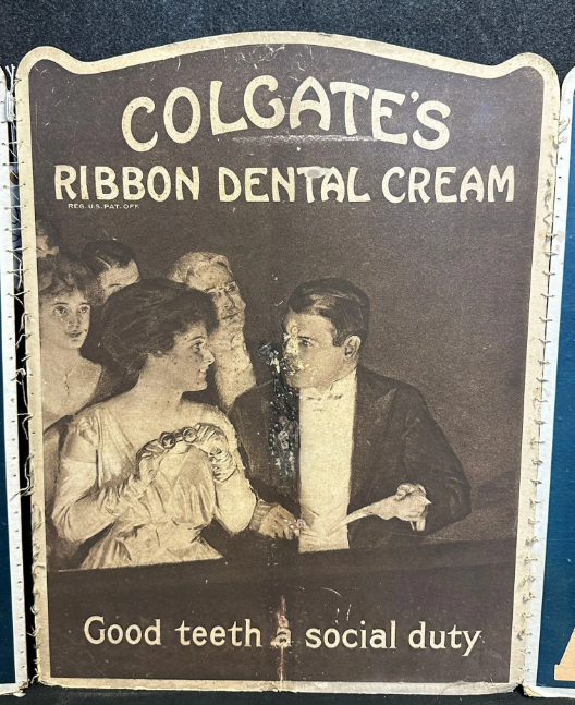 Colgate’s Ribbon Dental Cream Cardboard Tri Fold Sign