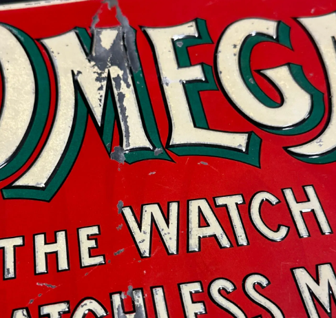 Omega The Watch of Matchless Merits SST Embossed Jewelry Sign