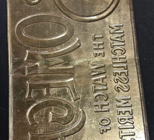 Omega The Watch of Matchless Merits SST Embossed Jewelry Sign