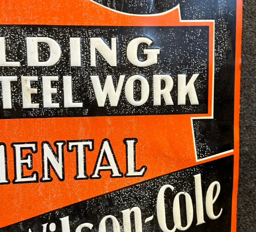 Brayton Wilson Cole Building & Iron Steel Work Boston Mass SST Embossed Sign