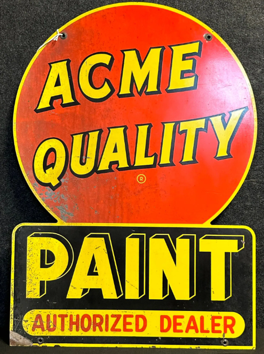 Acme Quality Paint DST Die Cut Hanging Sign