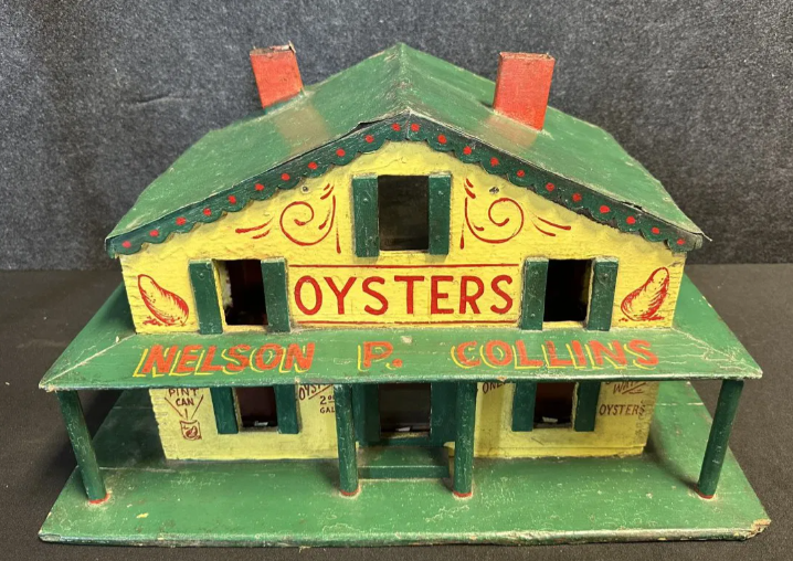 Nelson P Collins Oyster Shack Folk Art Restaurant Hand Painted Franklin City