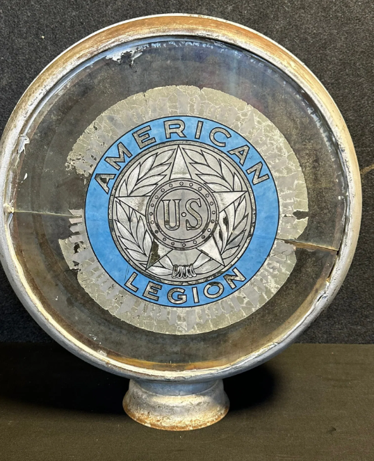 American Legion 16″ Glass Globe with Solid Metal Body