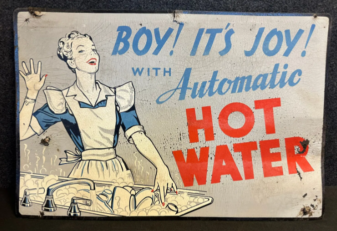 Boy It’s Joy with Automatic Hot Water Fiberboard Sign