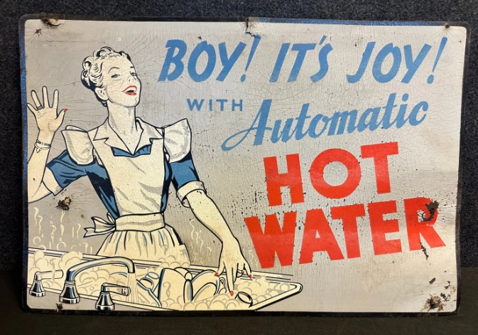 Boy It’s Joy with Automatic Hot Water Fiberboard Sign