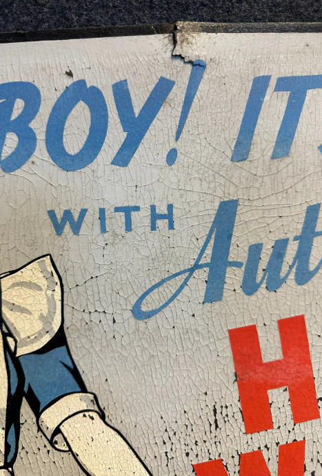 Boy It’s Joy with Automatic Hot Water Fiberboard Sign