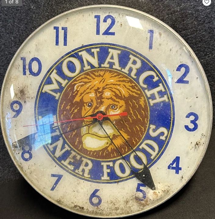 Monarch Fine Foods Lighted Glass Faced Clock
