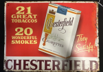 Chesterfield Cigarettes Single Sided Painted Metal Embossed Advertising Sign