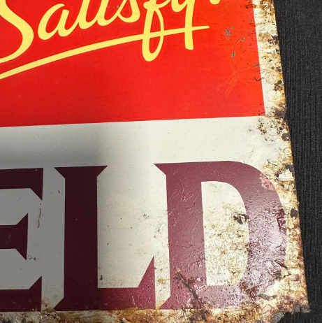Chesterfield Cigarettes Single Sided Painted Metal Embossed Advertising Sign