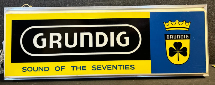 Grundig Sound of the Seventies Lighted Double-Sided Plastic Light Up Sign