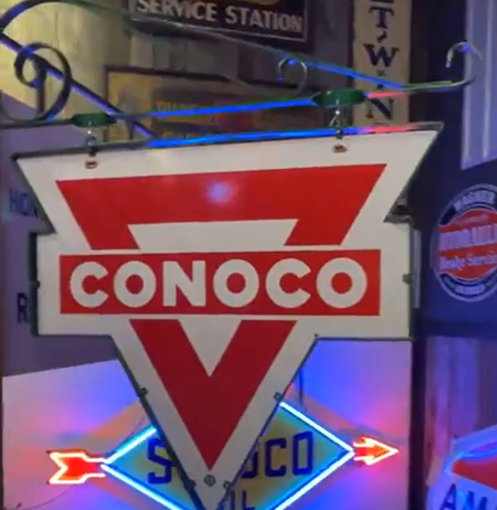 Conoco Gasoline Service Station DSP Hanging Sign