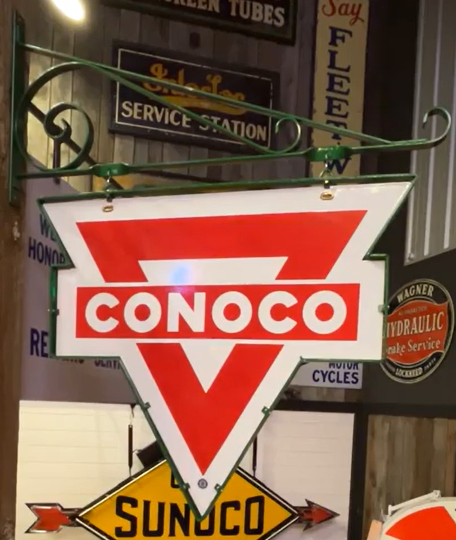 Conoco Gasoline Service Station DSP Hanging Sign