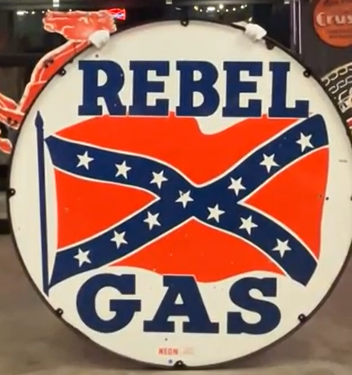 Rebel Gas Confederate Flag DSP 6 Foot Sign