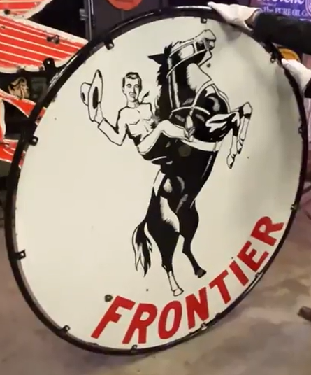 Frontier Gasoline Red White and Black Detailed Rider DSP 60 Inch Sign