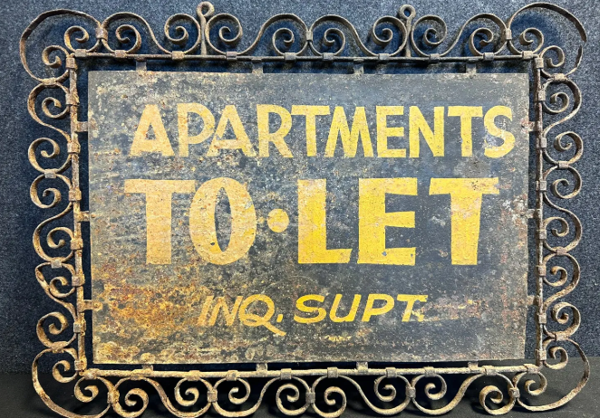 Double Sided Apartment To Let Sign with Wrought Iron Frame