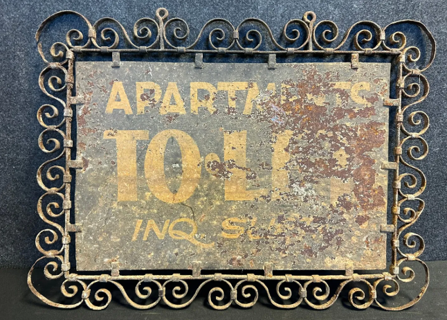 Double Sided Apartment To Let Sign with Wrought Iron Frame
