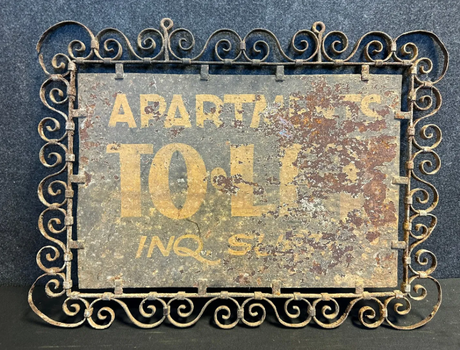 Double Sided Apartment To Let Sign with Wrought Iron Frame