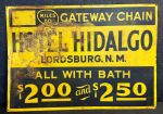 Hotel Hidalgo Lordsburg New Mexico All with Bath SST Sign