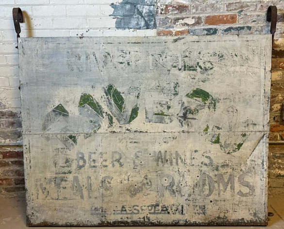 Riverdale Tavern Beer & Wines Meals and Rooms Michigan Hanging DST Sign