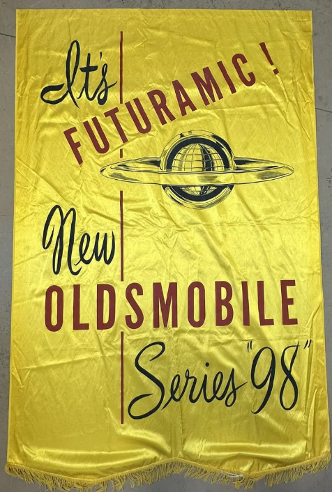 It’s Futuramic New Oldsmobile Series 98 Silk Dealership Banner