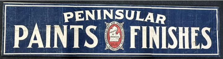 Peninsular Paint & Varnish Co Detroit Michigan Canvas Banner Sign