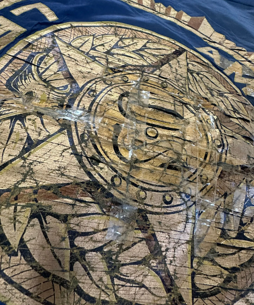 American Legion Monroe Michigan 1930s Flag & Staff Carl R Payson Post No 60