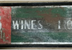 Bar Grill Wines & Liquors Hand Painted Advertising Wood Framed Restaurant Sign