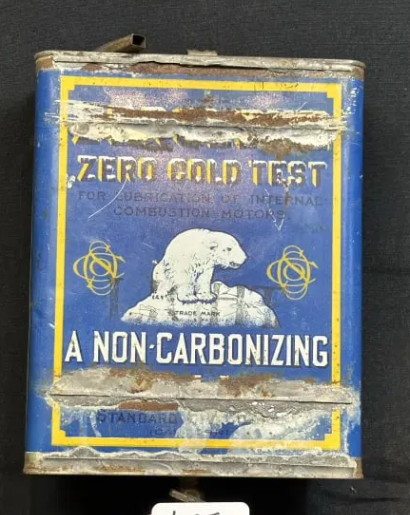 Zerolene Standard Oil Slim 1 Gallon Motor Oil Can with Polar Bear