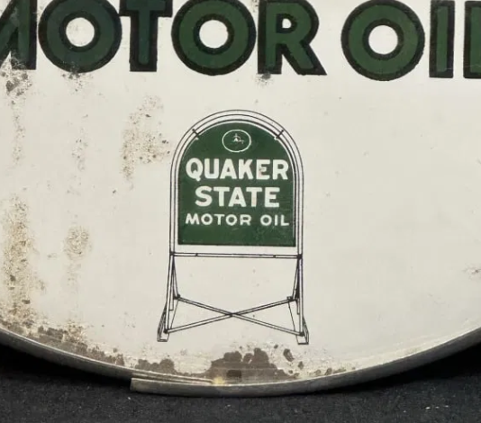 Quaker State Motor Oil Advertising Glass Face Dial Thermometer