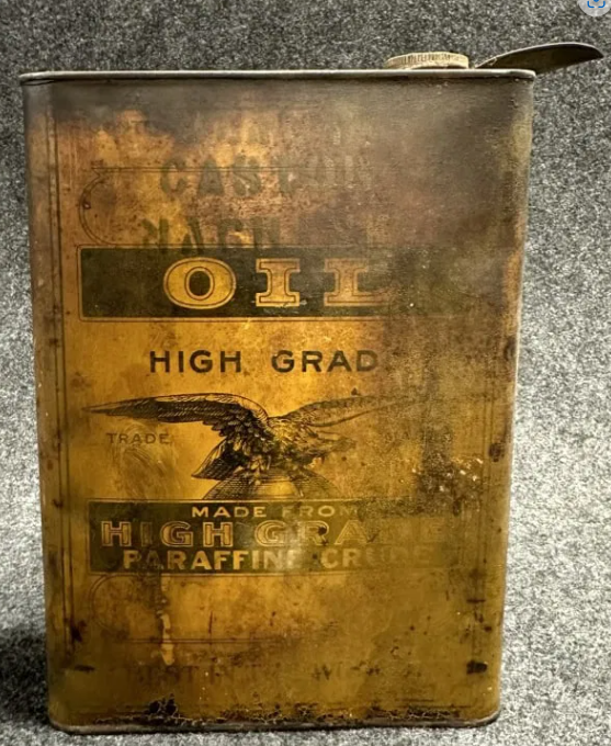 One Gallon Slim High Grade Paraffine Motor Oil Can