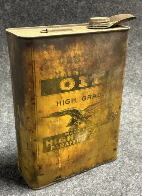 One Gallon Slim High Grade Paraffine Motor Oil Can