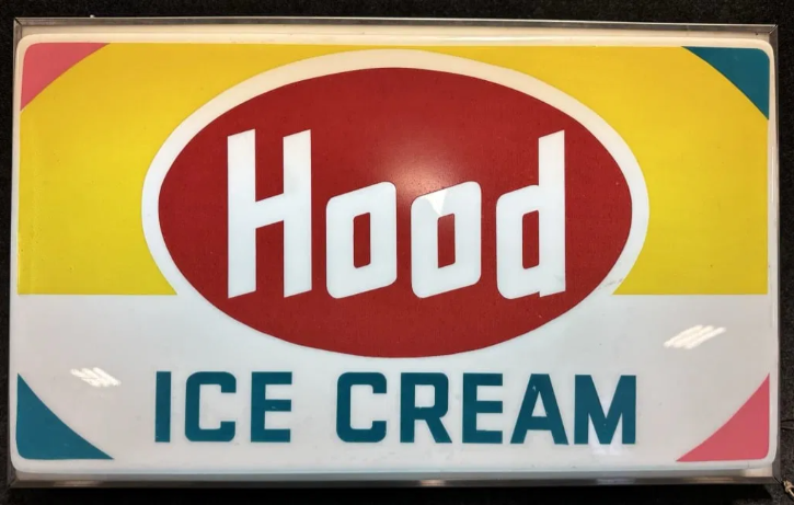 Hoods Ice Cream Plastic Light Up Sign
