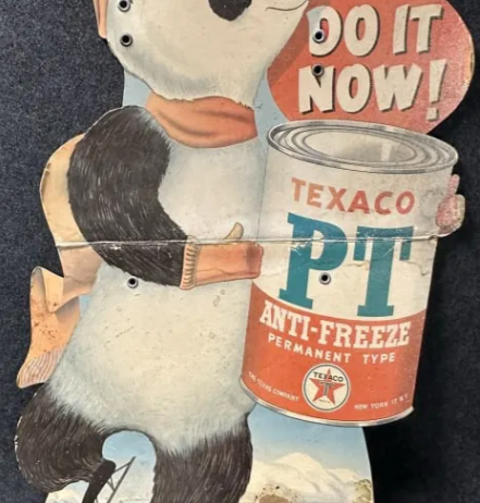 Texaco PT Anti-Freeze Cardboard Sign