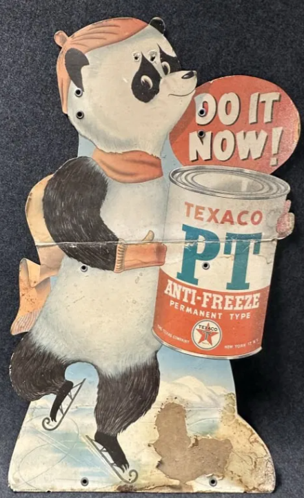Texaco PT Anti-Freeze Cardboard Sign