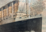 Cunard Line Lusitania Mauretania Cardboard Lithograph Sign