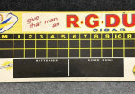 R. G. Dun Cigar Double Sided Football Baseball Scoreboard Cardboard Sign