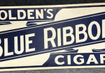 Golden’s Blue Ribbon Cigar Cardboard Tobacco Sign