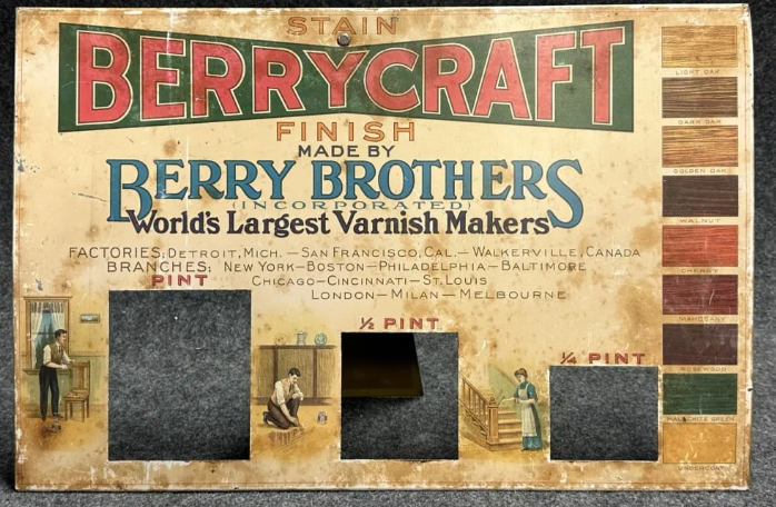 Berrycraft Berry Brothers SST Countertop Varnish Can Display Sign