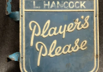 Player’s Please Embossed Metal Flange Tobacco Sign