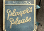 Player’s Please Embossed Metal Flange Tobacco Sign