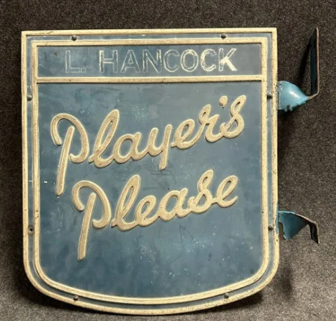 Player’s Please Embossed Metal Flange Tobacco Sign