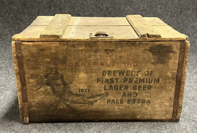 Logansport Indiana Premium Lager Beer & Pale Extra Wood Crate